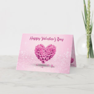 Schattige Gelukkige Valentijnsdag Roze Hyacint Har Kaart