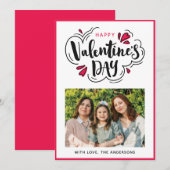 Schattige Gelukkige Valentijnsdag Script Foto Feestdagenkaart (Voorkant / Achterkant)