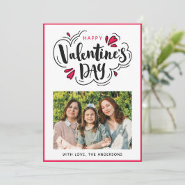 Schattige Gelukkige Valentijnsdag Script Foto Feestdagenkaart