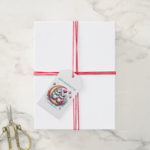 Schattige gelukkige Valentijnsdag uilen Cadeaulabel