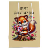 Schattige gelukkige Valentijnsdag vos Medium Cadeauzakje (Achterkant)