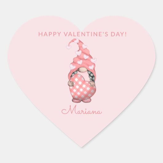 Schattige gelukkige Valentijnsdagpartyfavorieten Hart Sticker (Voorkant)