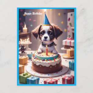 Schattige Gelukkige Verjaardag Hond Briefkaart