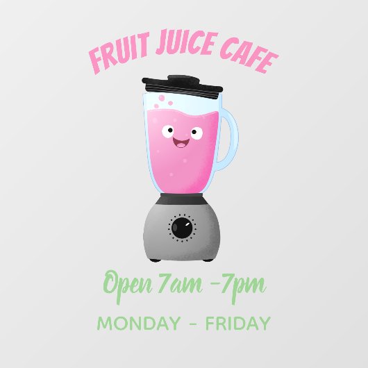 Schattige gelukkige voedselblender keukenapparaat raamsticker (Vel)