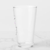 Schattige Gelukkige Witte Kat Cartoon Glas (Links)