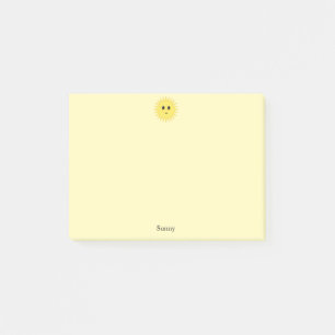 Schattige Gelukkige Zon op Gele Achtergrond Post-it® Notes
