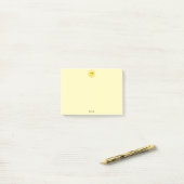 Schattige Gelukkige Zon op Gele Achtergrond Post-it® Notes (Op bureau)
