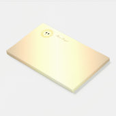 Schattige Gelukkige Zon op Gouden Gradiënt Post-it® Notes (Schuin)