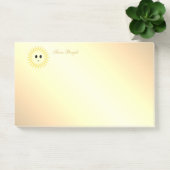 Schattige Gelukkige Zon op Gouden Gradiënt Post-it® Notes (Kantoor)
