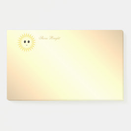 Schattige Gelukkige Zon op Gouden Gradiënt Post-it® Notes