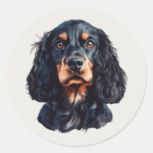 Schattige Gelukkige Zwarte Cocker Spaniel Huisdier Ronde Sticker