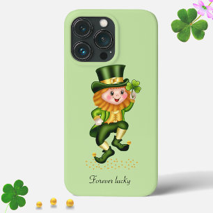 Schattige geluks-groene kabouter op licht limoengr Case-Mate iPhone case