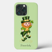 Schattige geluks-groene kabouter op licht limoengr Case-Mate iPhone case (Achterkant)