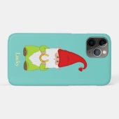 Schattige geluks-kabouter met hoefijzer op turquoi Case-Mate iPhone case (Achterkant (horizontaal))