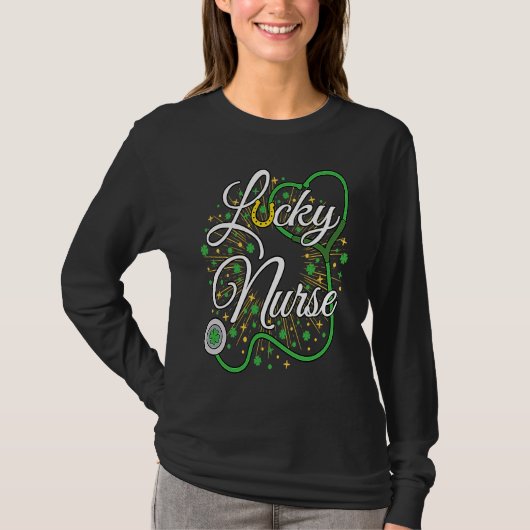 Schattige geluksverpleegster St. Patrick's Day Sha T-shirt (Voorkant)