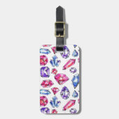 Schattige Gem Pattern Bagagelabel (Voorkant verticaal)