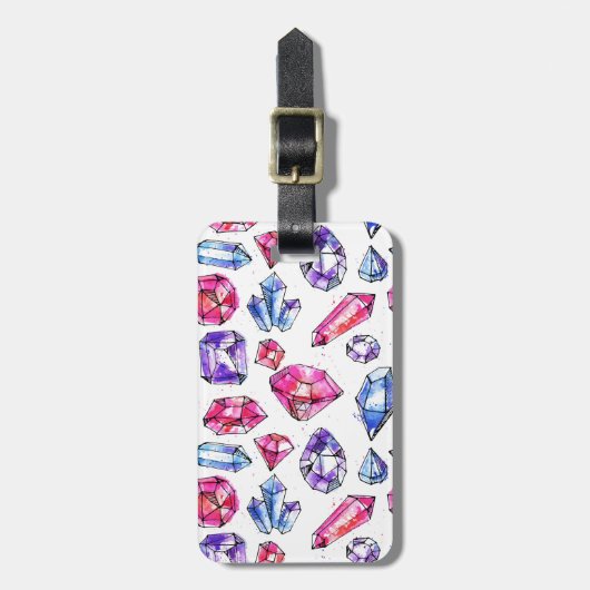 Schattige Gem Pattern Bagagelabel (Voorkant verticaal)