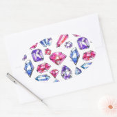 Schattige Gem Pattern Ovale Sticker (Envelop)