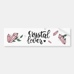 Schattige Gem Trendy Girly Pink Edelsteen Crystals Bumpersticker