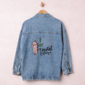 Schattige Gem Trendy Girly Pink Edelsteen Crystals Denim Jacket (Hangar)