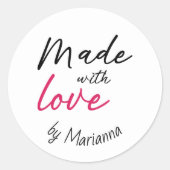 Schattige gemaakt met liefde sticker (Voorkant)