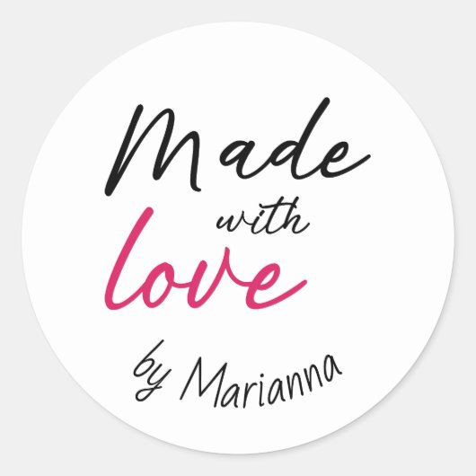 Schattige gemaakt met liefde sticker (Voorkant)