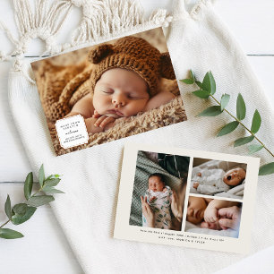 Schattige gemaakt van Scratch Label 4 Foto Geboo Aankondiging