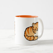 schattige gember en witte kat tweekleurige koffiemok (Voorkant rechts)