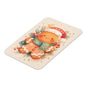 Schattige gemberkoek met kerstmuts magneet (Linkerzijde)