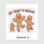 Schattige Gemberkoekfamilie Kerstmis Sticker (Vel)