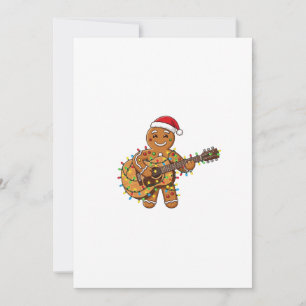 Schattige gemberkoekmuzikant die gitaar speelt   bedankkaart