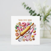 Schattige gemengd bakkersfeest kaart (Staand voorkant)