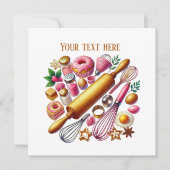 Schattige gemengd bakkersfeest kaart (Voorkant)