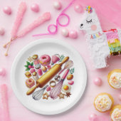 Schattige gemengd bakkersfeest papieren bordje (Feest)