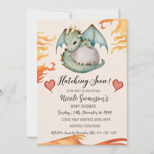 Schattige Gender Neutral Dragon Egg Baby shower Kaart (Voorkant)