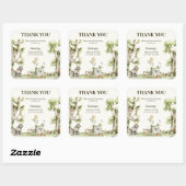 Schattige Gender Neutral Woodland Baby shower Dank Vierkante Sticker (Vel)