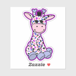 Schattige Genderfluid Pride Flag Giraffe Roze Paar Sticker
