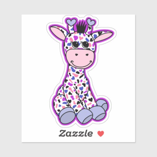 Schattige Genderfluid Pride Flag Giraffe Roze Paar Sticker (Vel)
