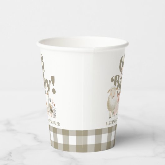 Schattige Genderneutraal Baby Boerderijdieren Baby Papieren Bekers (Rechts)