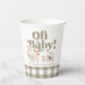 Schattige Genderneutraal Baby Boerderijdieren Baby Papieren Bekers (Voorkant)