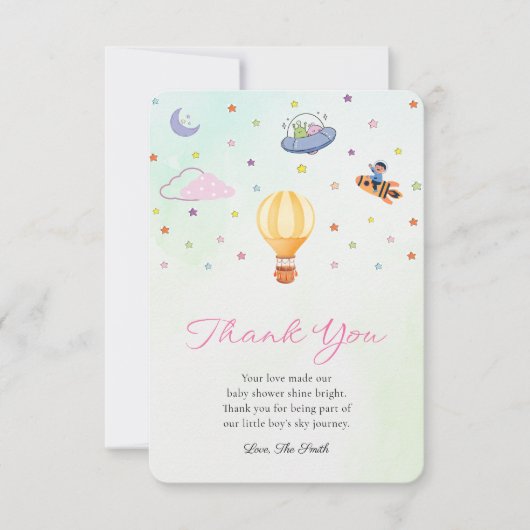 Schattige genderneutraal Baby shower bedankpas Bedankkaart (Voorkant)