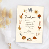 Schattige genderneutraal Boho-Baby shower Bedankkaart