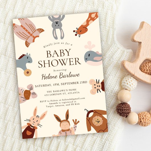 Schattige genderneutraal Boho-Baby shower Kaart