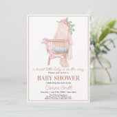 Schattige genderneutraal Boho Greenery Baby shower Kaart (Staand voorkant)