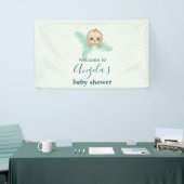 Schattige Genderneutraal Groene Baby Sloth Baby sh Spandoek (Beurs)