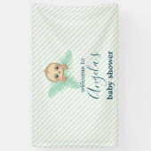 Schattige Genderneutraal Groene Baby Sloth Baby sh Spandoek (Verticaal)