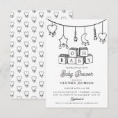 Schattige genderneutraal OH-Baby-Baby shower Kaart (Voorkant / Achterkant)