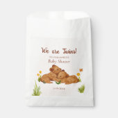 Schattige genderneutraal tweeling Baby shower Bedankzakje (Voorkant)
