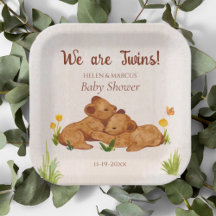 Schattige genderneutraal tweeling Baby shower