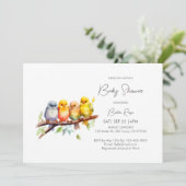 Schattige genderneutraal vogelBaby shower Kaart (Staand voorkant)